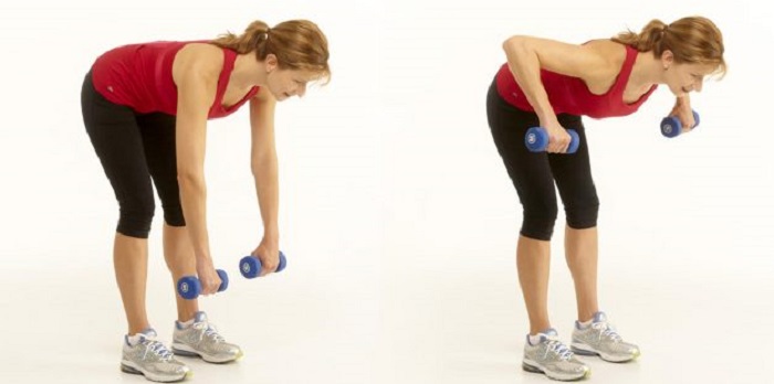 Упражнения для спины с гантелями